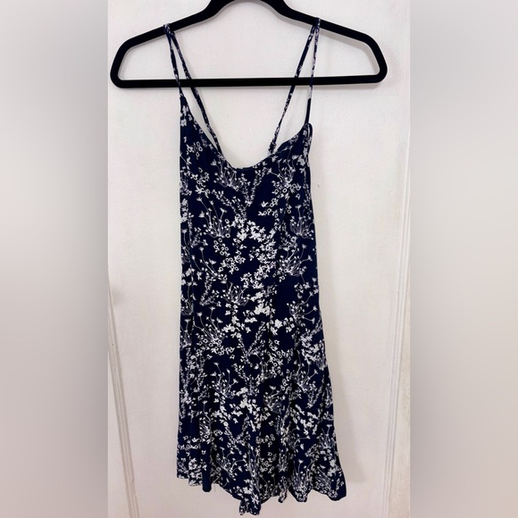 Garage Navy and White Floral Mini Dress - Picture 1 of 5